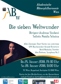 Akademische Bläserphilharmonie der TU Wien (ABW) präsentiert „Die sieben Weltwunder“ von Alex Poelman