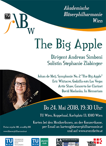 24.5.2018 um 19:30 Uhr – Akademische Bläserphilharmonie der TU Wien (ABW) im Kuppelsaal der TU Wien