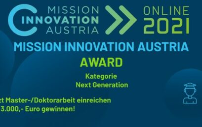 Mission Innovation Austria Award – jetzt bewerben!